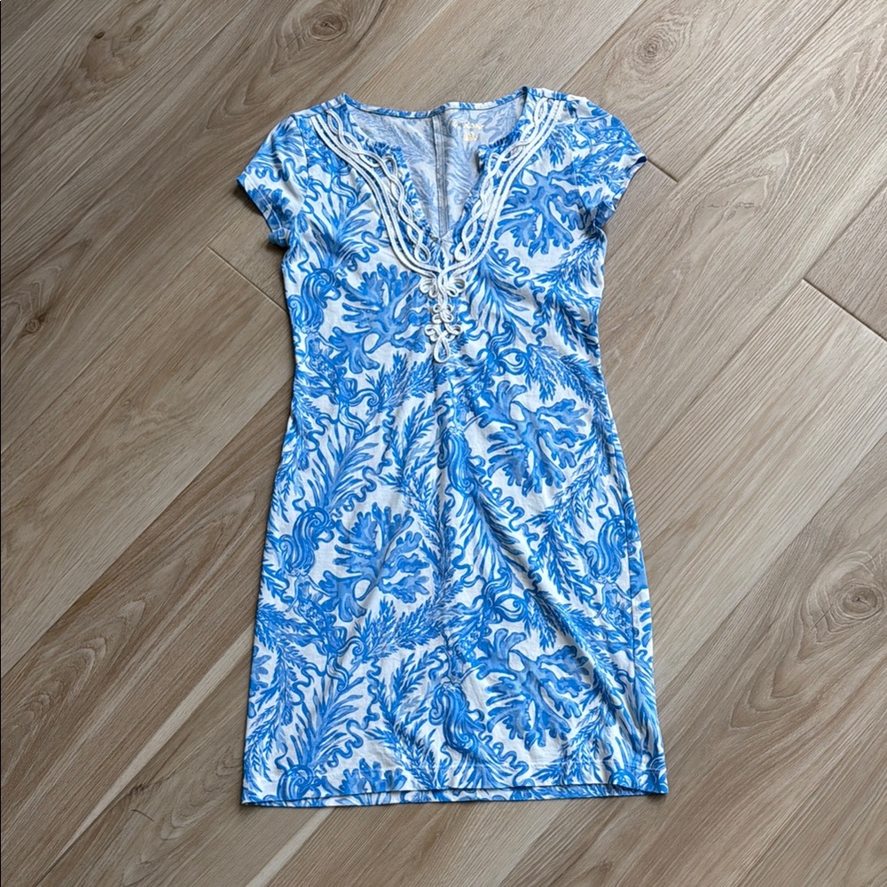 Lilly Pulitzer Blue and White Coral Dress